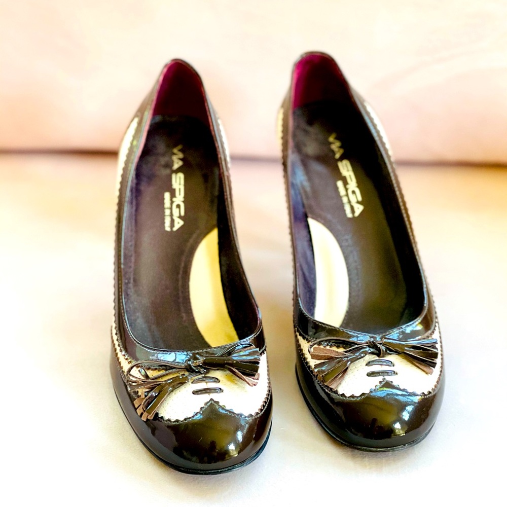 NEW Via Spiga Leather Oxford Heels